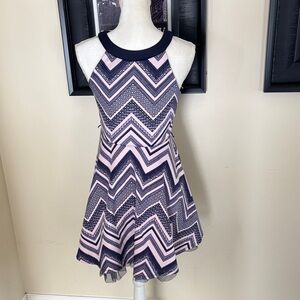 Knitworks Navy & Pink Sleeveless Dress